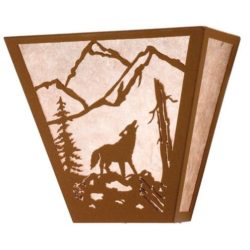 Northwoods Wolf on the Loose Wall Sconce