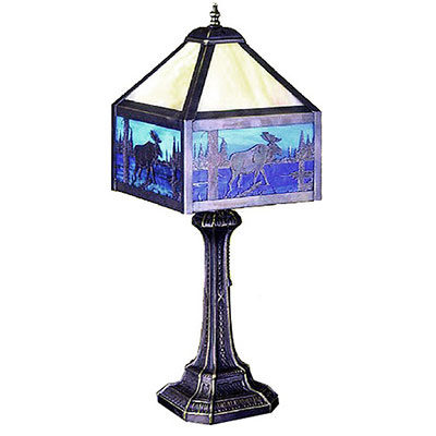 Meyda Moose Creek Stain Glass Lamp