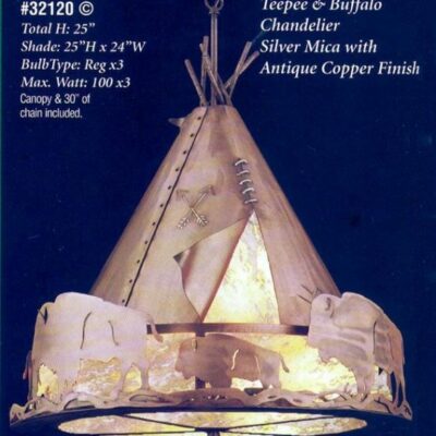 Teepee and Buffalo Chandelier