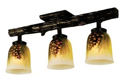 Northwoods Pinecone 3 Light Semi-Flushmount Ceiling Light