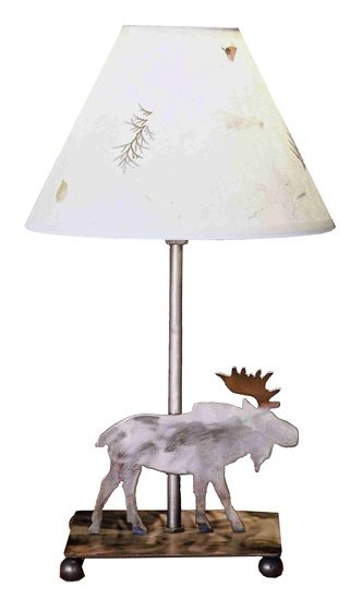 Lone Moose Pressed Flower Shade Accent Lamp