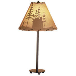 Cabin in the Woods Painted Accent Table Lamp