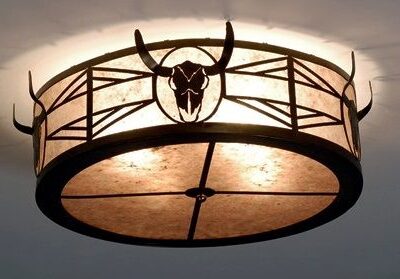 Steer Skull Flushmount Ceiling Light