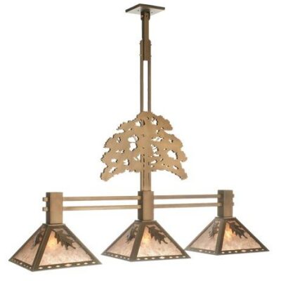 Meyda Oak Tree Oak Leaf 3 Lt Island/Pool Table Light