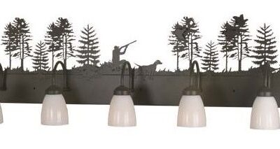 Quail Hunter w/Dog 5 Light Bath Vanity