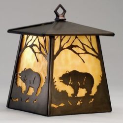 Grizzly Bear at Dawn Hanging Wall Sconce