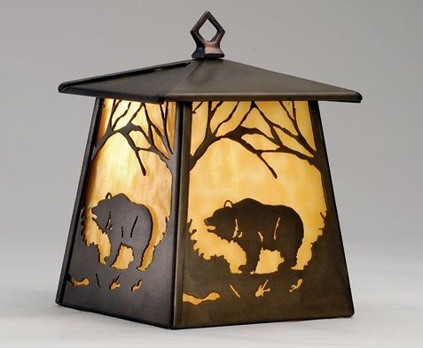 Grizzly Bear at Dawn Hanging Wall Sconce