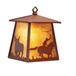 Cowboy and Steer Hanging Wall Sconce