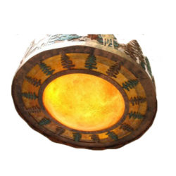PEG260-25 - Deer Scene Design - Color C154 - Amber Mica Liner - Suede Acrylic Bowl Liner - Alternating Green Trees - Oval Chain Style