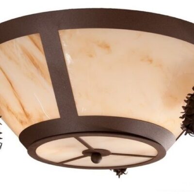 Ponderosa Pine Round Ceiling Light