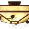Ponderosa Pine Four Post Drop Ceiling Light