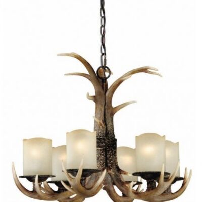 Faux Antler 6 Light Chandelier