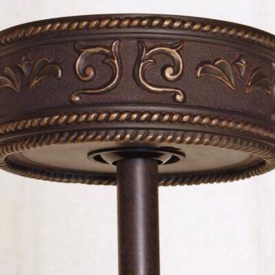 Ceiling Canopy (included with the fan) works with up to 30° sloped ceiling. Use the sloped ceiling adapter for up to 45° slopes.