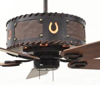Buckle and Horseshoes Design in Color C032A with Tanned Leather - Silver Mica Liner