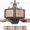 Craftsman Rustic Ceiling Fan Plain Panels - No Design