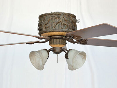 Forest Breeze Ceiling Hugger Fan Shown with KVLK2-FBZ Light Kit (FLG4 Glass)