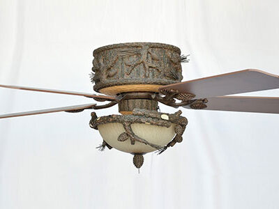 Forest Breeze Ceiling Hugger Fan Shown with VALK51218WP-FBZ Light Kit