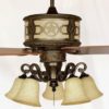 Sheridan Ceiling Fan Shown with CMLK37CFL-BRZ Light Kit (Textured Antique White Scavo Glass)