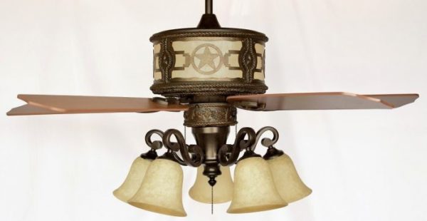 Sheridan Ceiling Fan Shown with CMLK37CFL-BRZ Light Kit (Textured Antique White Scavo Glass)