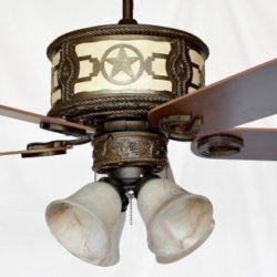 Copper Canyon Sheridan Ceiling Fan Shown with KVLK1-BRZ Light Kit (FLG4 Glass)