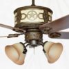 Sheridan Ceiling Fan Shown with KVLK2-BRZ Light Kit (FLG10 Glass)