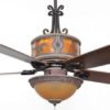Sheridan Leather Ceiling Fan with horses scene and light kit