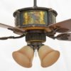 Copper Canyon Timber Creek Ceiling Fan Moose Scene with Amber Mica Liner and KVLK1-FBZ Light Kit (FLG10 Glass)