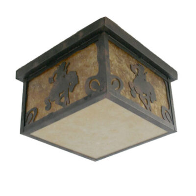 Bucking Cowboy Flush Ceiling Light