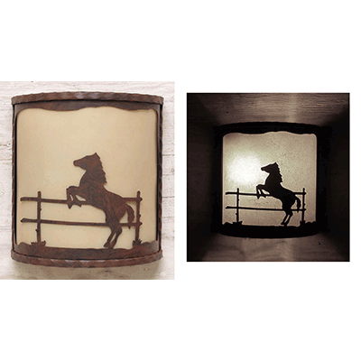 Rustic Horse Wall Sconce