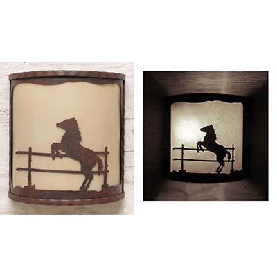 Rustic Horse Wall Sconce