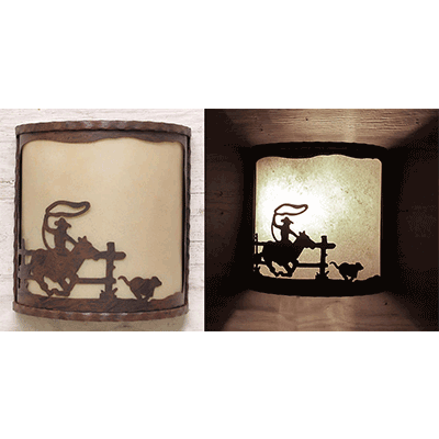 M132 Hammered Bar Western and Cowboy Wall Sconce