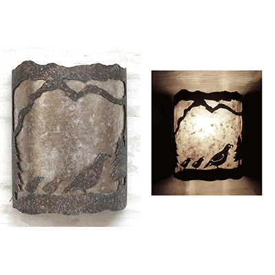 Rustic Sconce with Pheasants