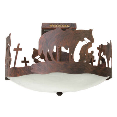 Praying Cowboy Ceiling Light Semi-Slush