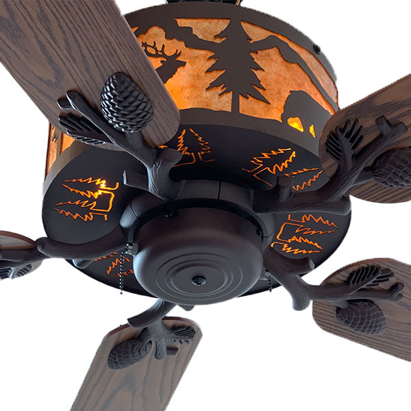 Forest Animals Rustic Ceiling Fan, Cabin Ceiling Fans