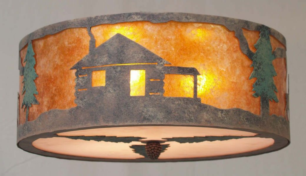 Copper Canyon CL830 16" Log Cabin Ceiling Light