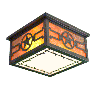 The Copper Canyon CL870 12" Kiva Select Western Star Ceiling Light, Cowboy, Ranch, Rustic
