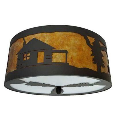 Copper Canyon CL830 16" Log Cabin Ceiling Light