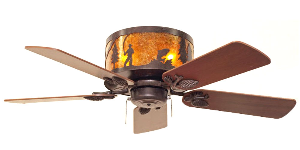 68 in Ceiling Fan Large Hand Carved Wooden Remote Rustic Cabin Vintage Copper 