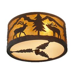 Copper Canyon CL830 Deer Ceiling Light with Light on