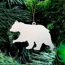 Bear Metallic Silver Ornament