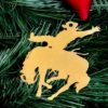 Bucking Cowboy Gold Ornament