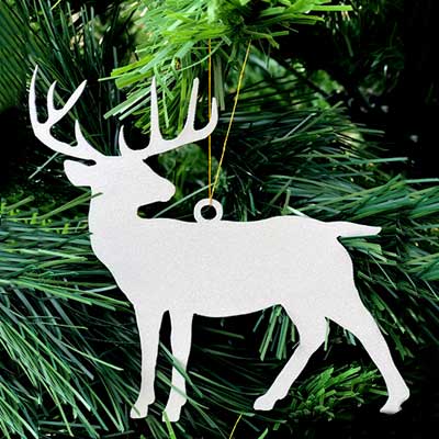 Silver Metallic Deer Ornament