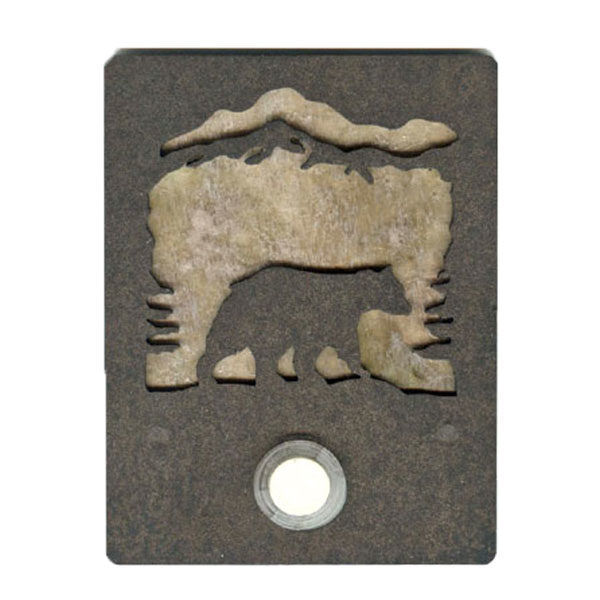 DB177 Bear Doorbell - Color C153 - Silver Mica Liner Backing - 4.25" H x 3.25" W