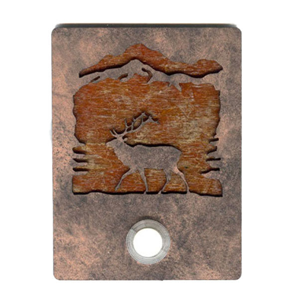 DB179 Elk Doorbell - Color C154 - Amber Mica Liner Backing - 4.25" H x 3.25" W