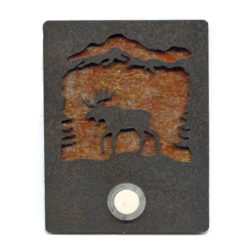 DB178 Moose Doorbell - Color C123 - Amber Mica Liner Backing - 4.25" H x 3.25" W