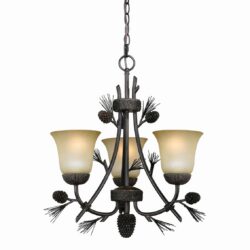 Vaxcel Sierra 3 Light Black Walnut Chandelier