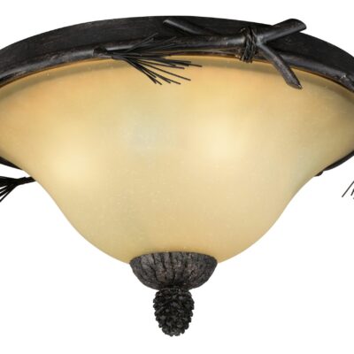 Vaxcel Sierra 16" Flush Mount Black Walnut Ceiling Light