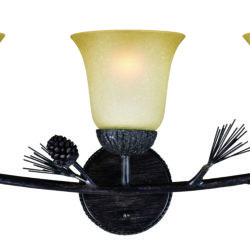 Vaxcel Sierra 3 Light Black Walnut Vanity Light