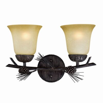 Vaxcel Sierra 2 Light Black Walnut Vanity Light