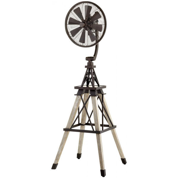 Oiled Bronze Windmill Floor Fan